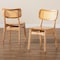 Baxton Studio Tadeo Mid-Century Modern Oak Brown Finished Wood and Rattan 2-Piece Dining Chair Set 239-2PC-13415-ZORO - alternate 9